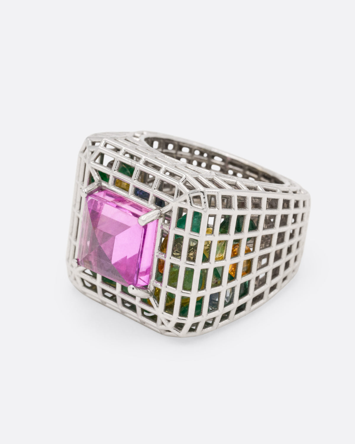 Pink Sapphire Cagey Dome Ring