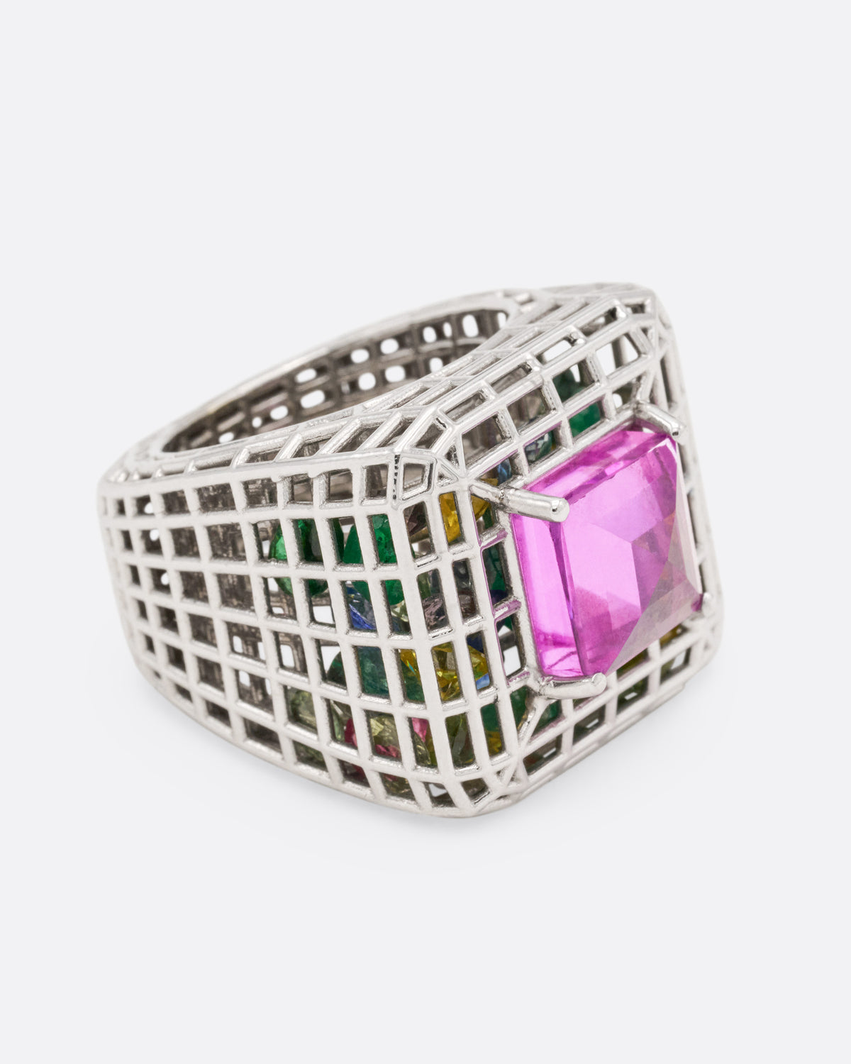 Pink Sapphire Cagey Dome Ring