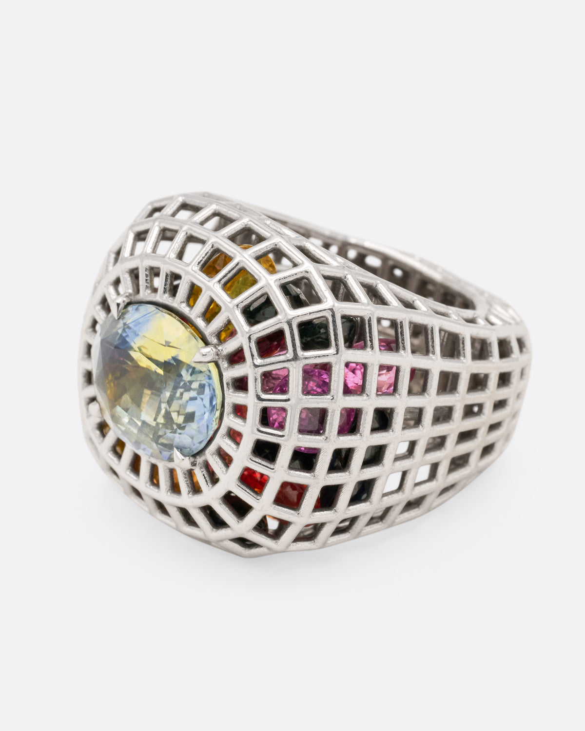 Bicolor Sapphire Cagey Lady Ring