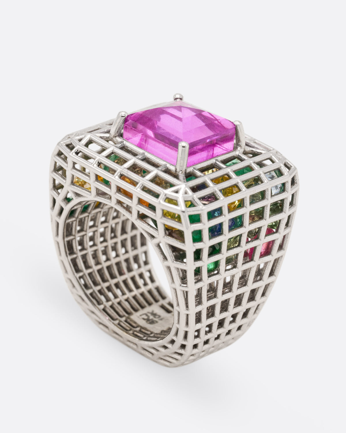 Pink Sapphire Cagey Dome Ring