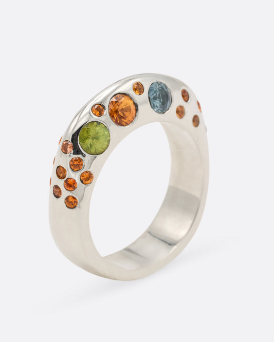 Orange, Blue, and Pink Sapphire Baby Boo Ring