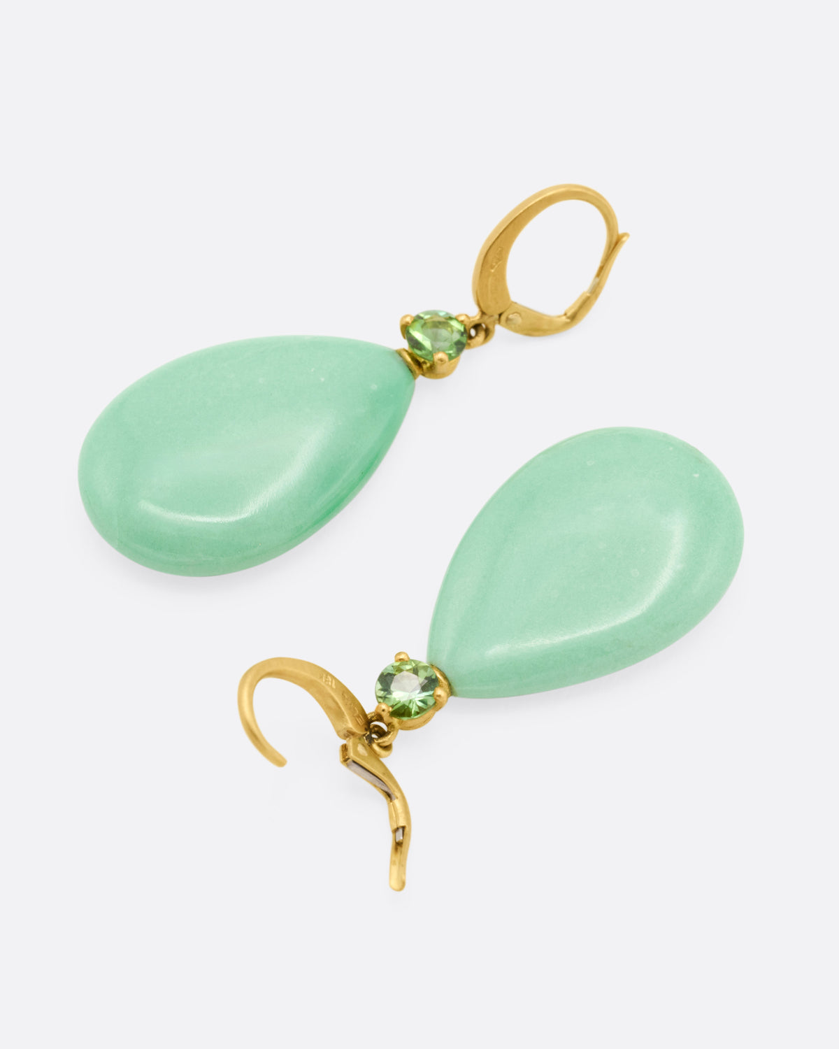 Variscite and Tourmaline Drop Earrings