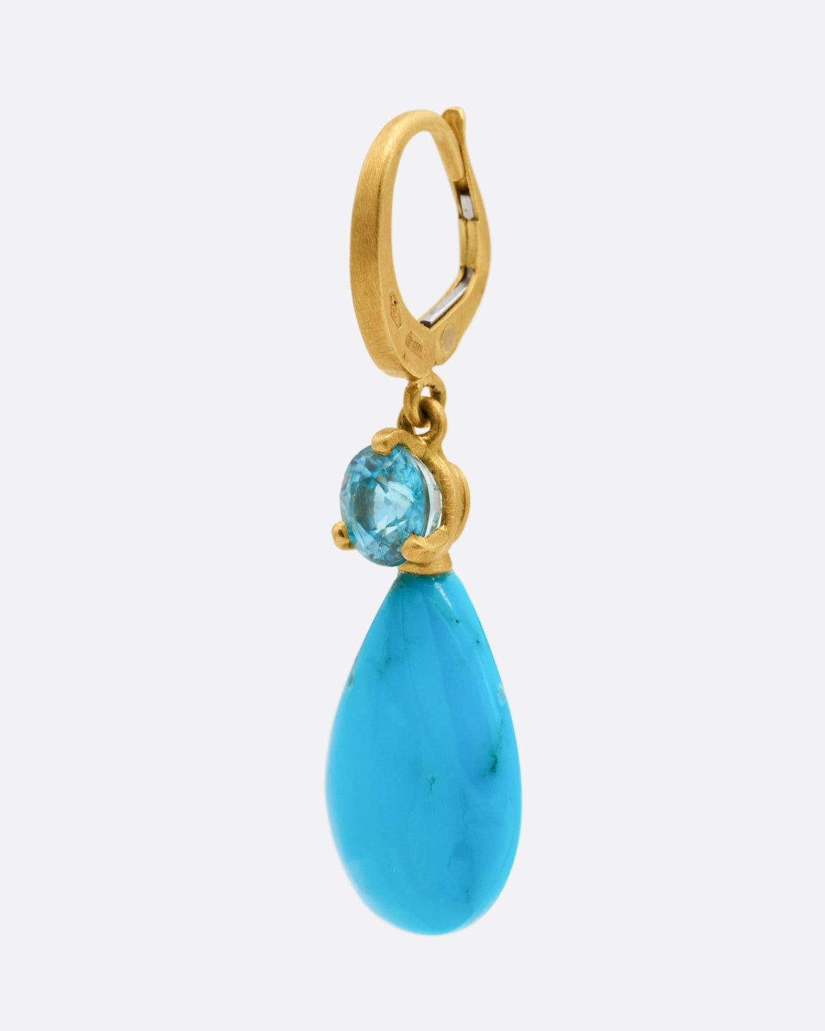 Turquoise and Zircon Drop Earrings