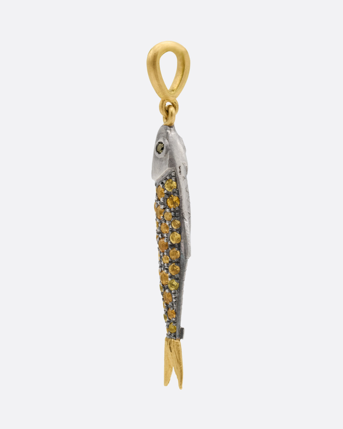 Sapphire and Diamond Sardine Pendant