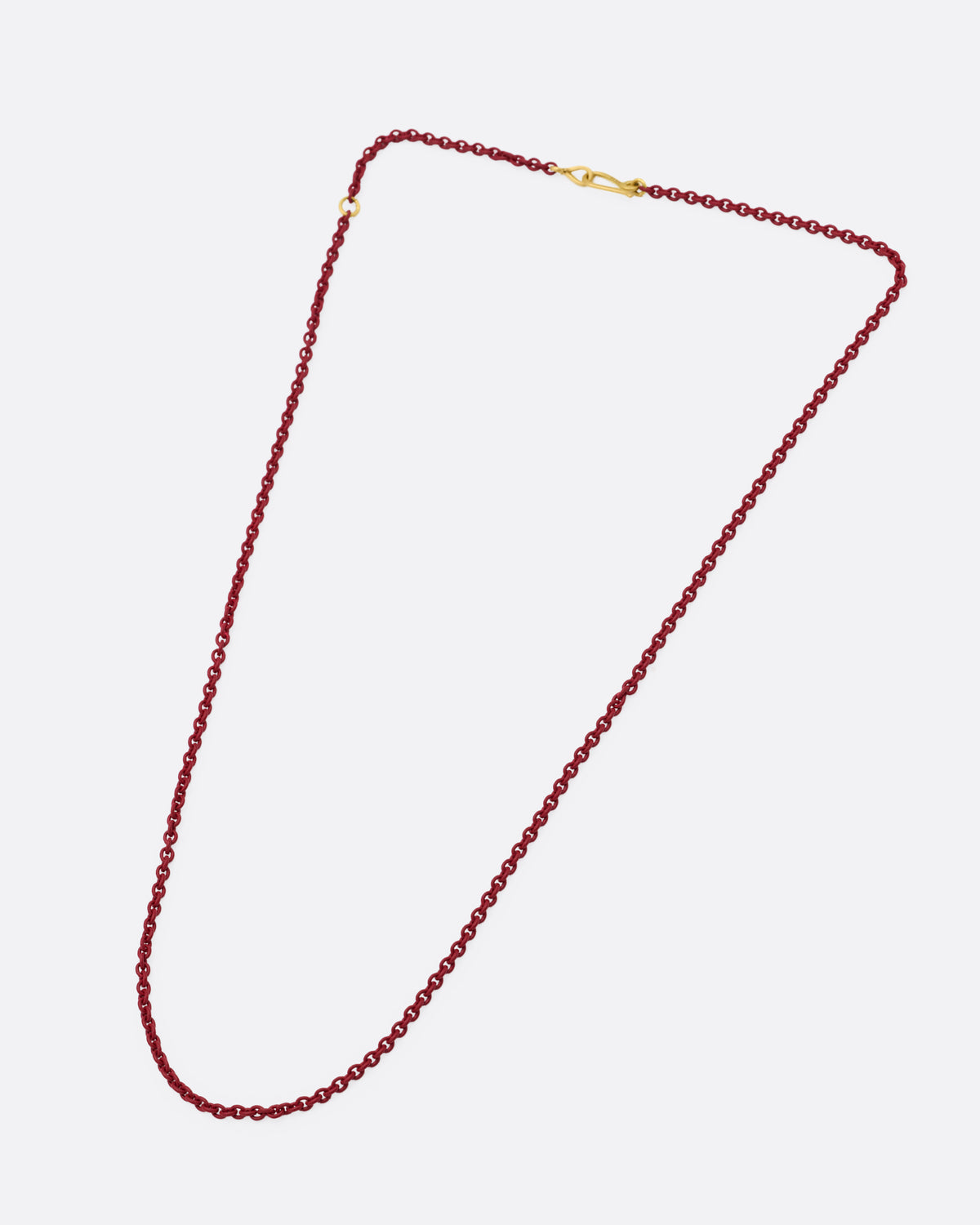 Burgundy Acrylic Coated Chain Necklace
