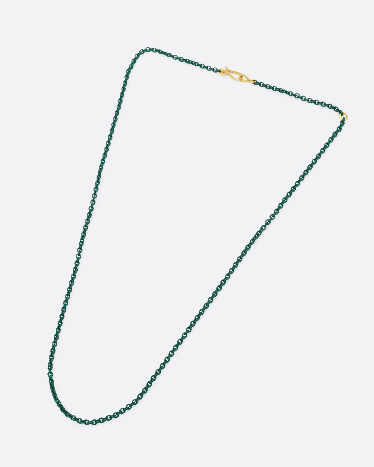 Moss Green Acrylic Coated Chain Necklace