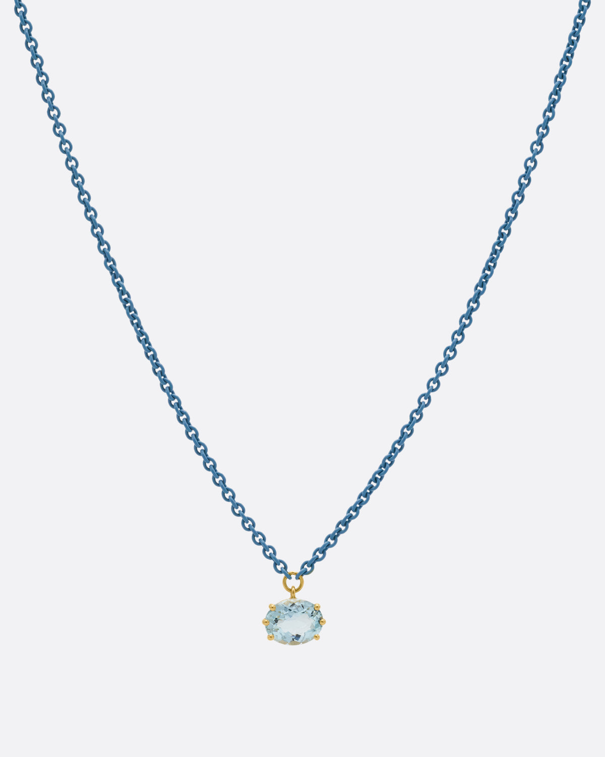 Cromia Aquamarine and Acrylic Coated Chain Necklace
