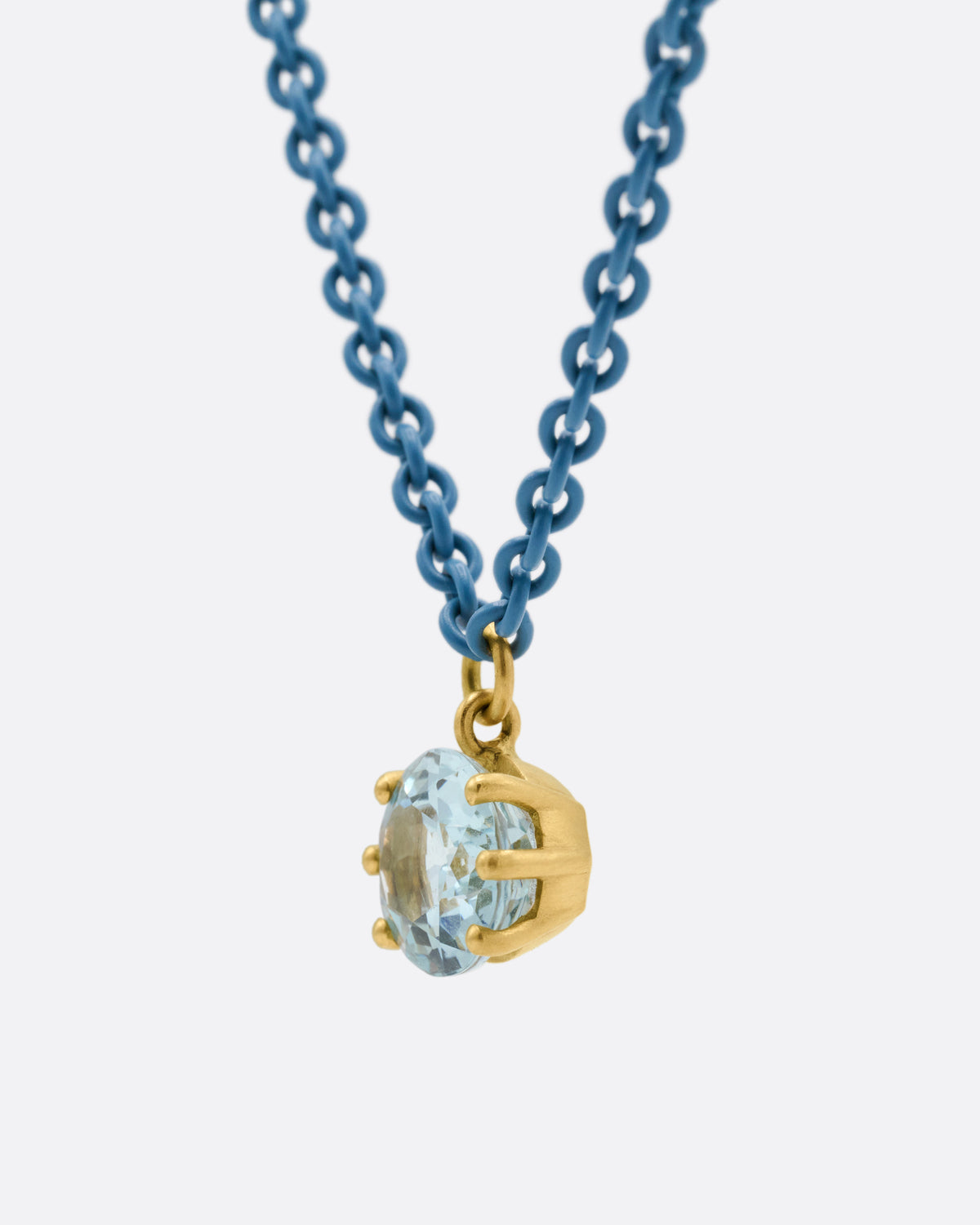Cromia Aquamarine and Acrylic Coated Chain Necklace