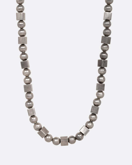 Cube and Sphere Beaded Necklace
