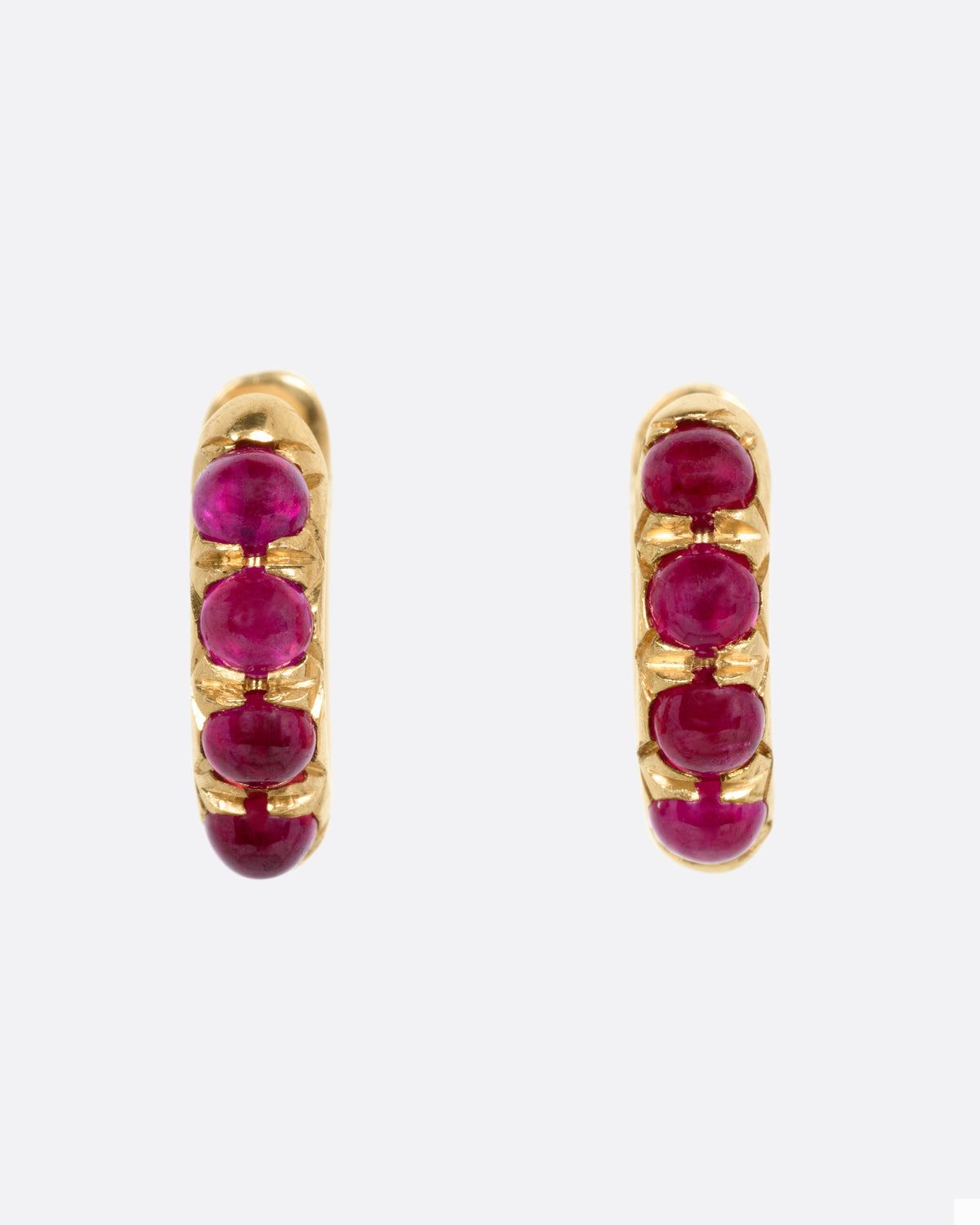 Ruby Huggie Hoops
