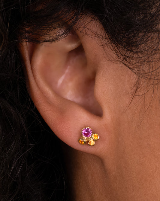 Sunset Sapphire Stud Earrings