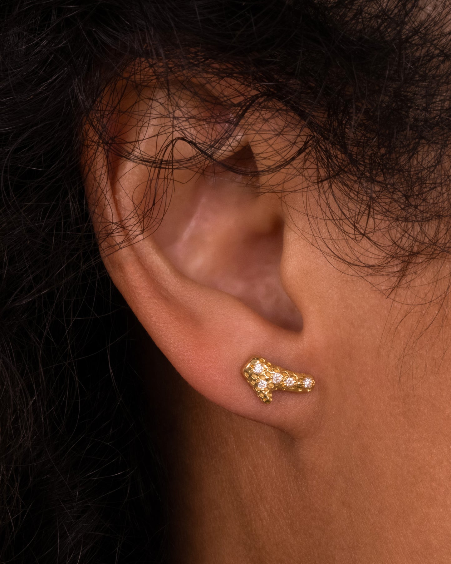 Sea Coral Diamond Stud Earrings