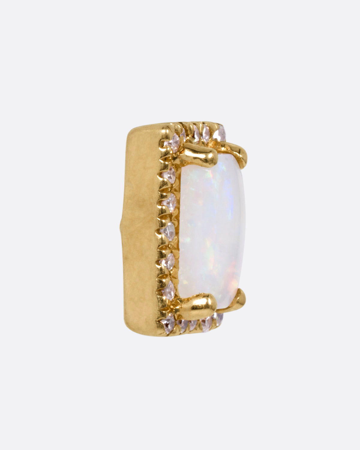 Opal and Diamond Stud Earrings