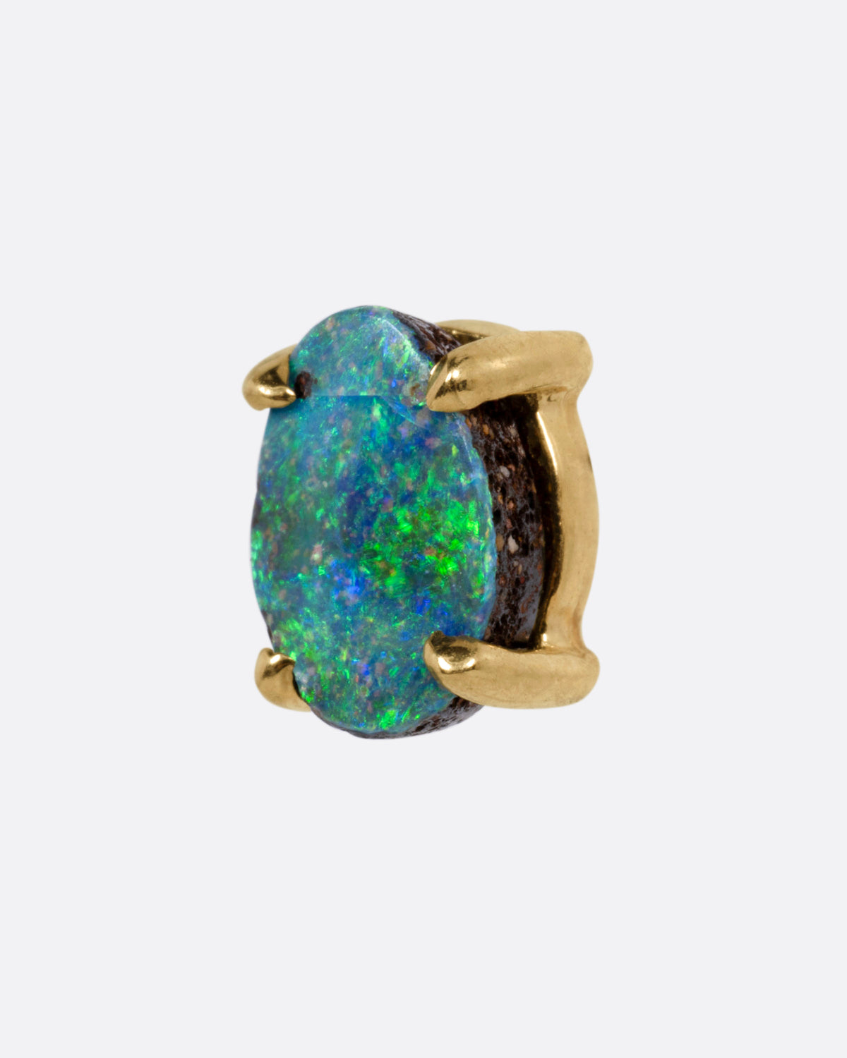 Contrasting Stones Boulder Opal Stud Earrings