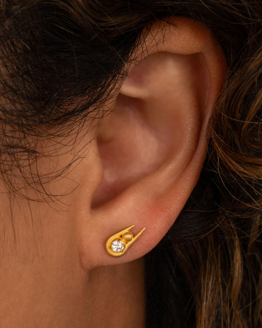 Diamond Stacked Sphere Stud