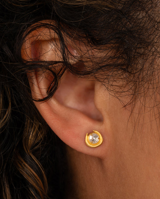 Rose Cut Diamond Stud
