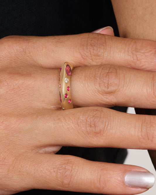 Diamond, Sapphire, and Ruby Baby Boo Ring