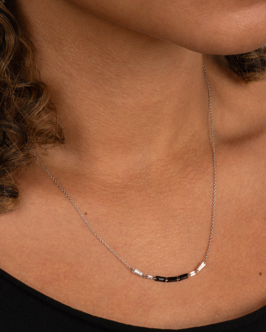 Black and White Diamond Necklace