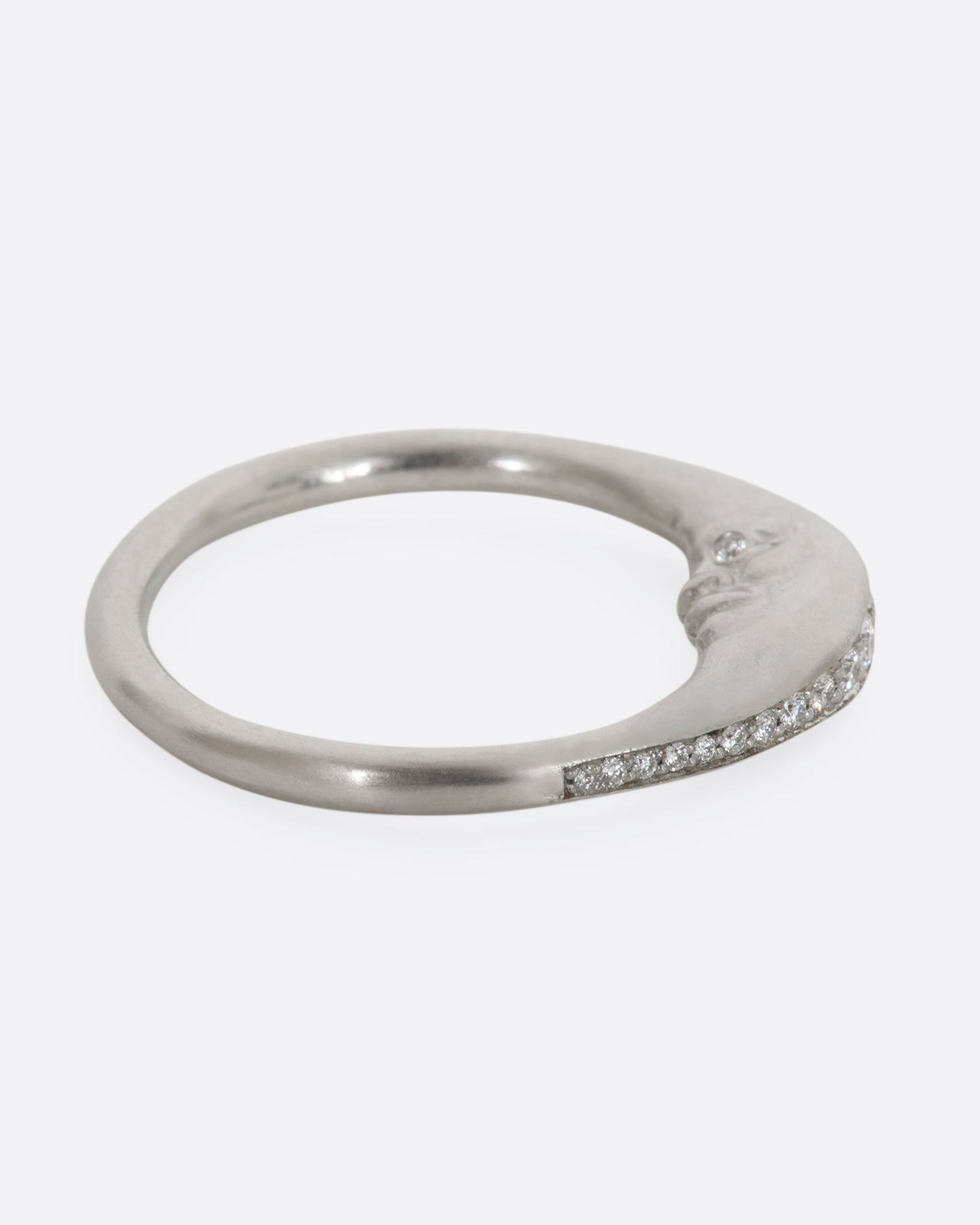 Diamond Moon Face Ring