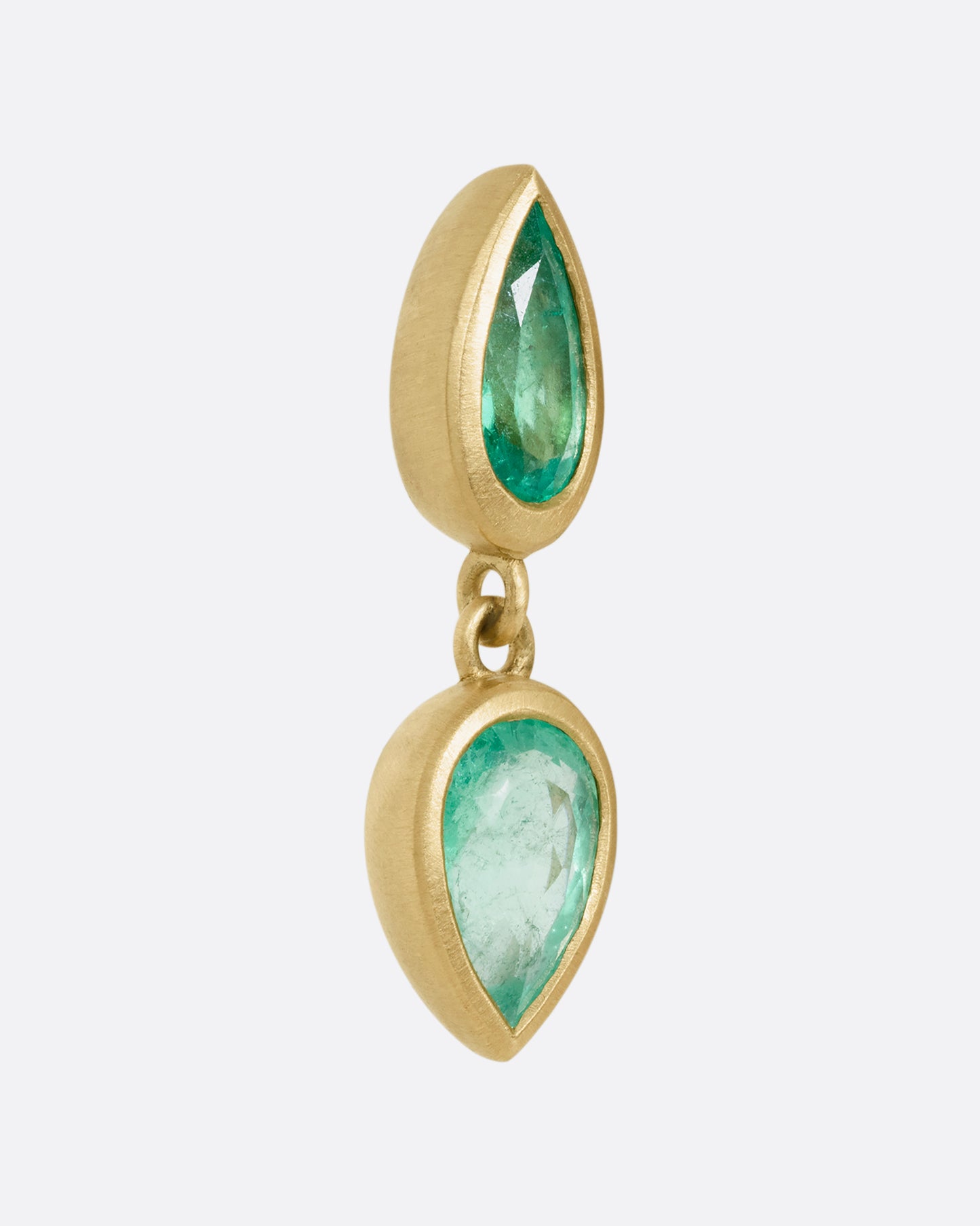 Double Drop Pear Shaped Emerald Earring