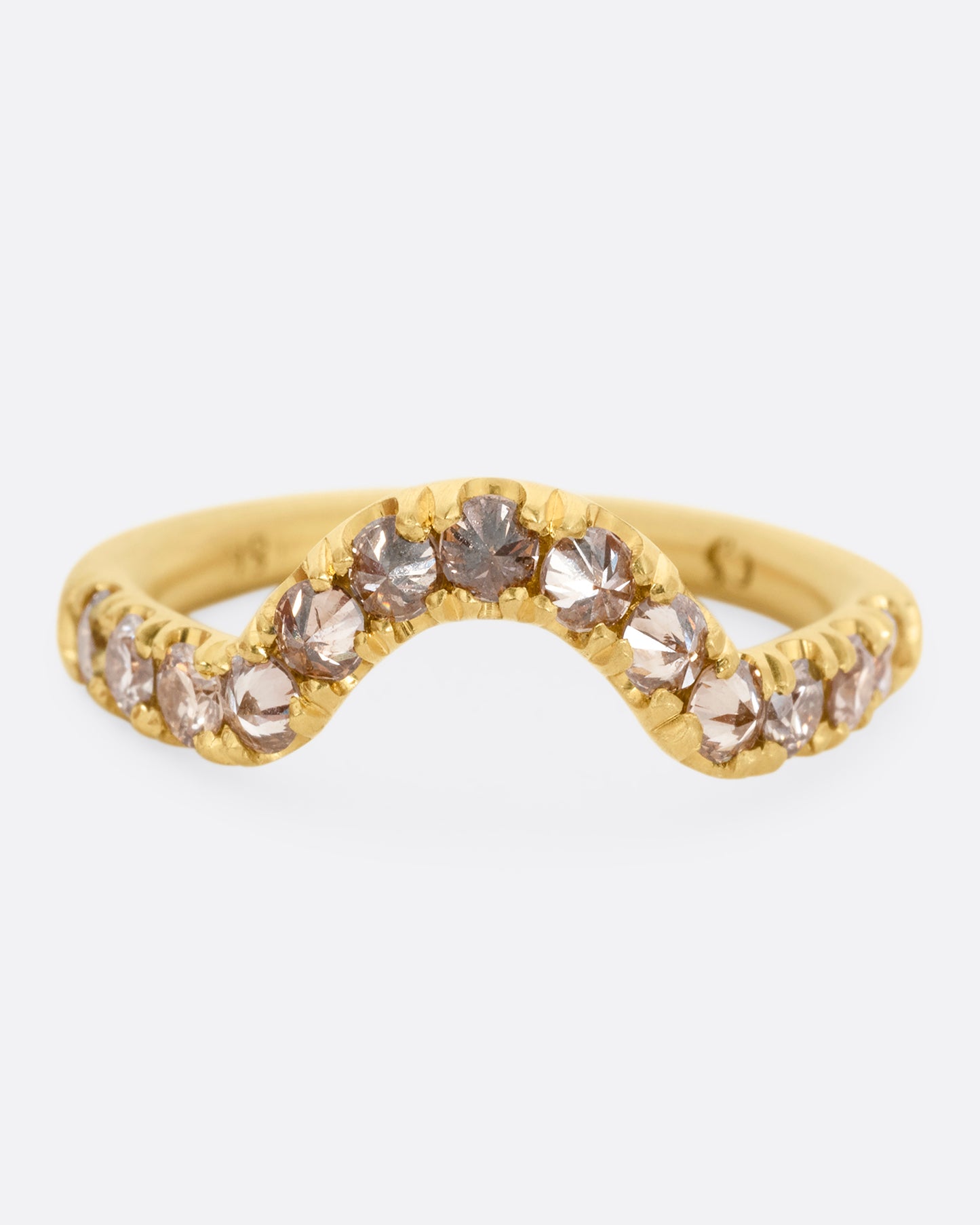 Champagne Diamond Curve Ring