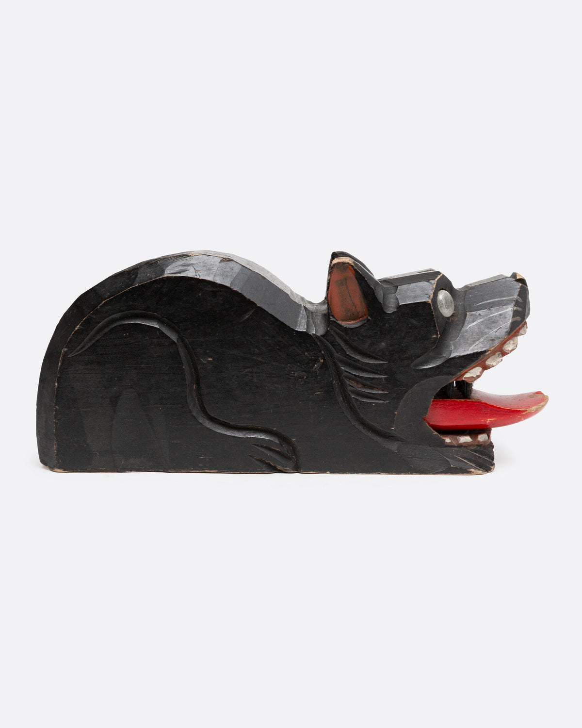 Carved Dog Shoe Brush Holder