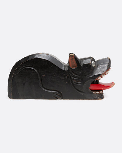 Carved Dog Shoe Brush Holder