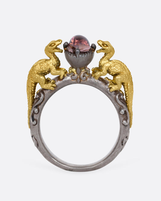 Yellow Tourmaline Dragon Ring