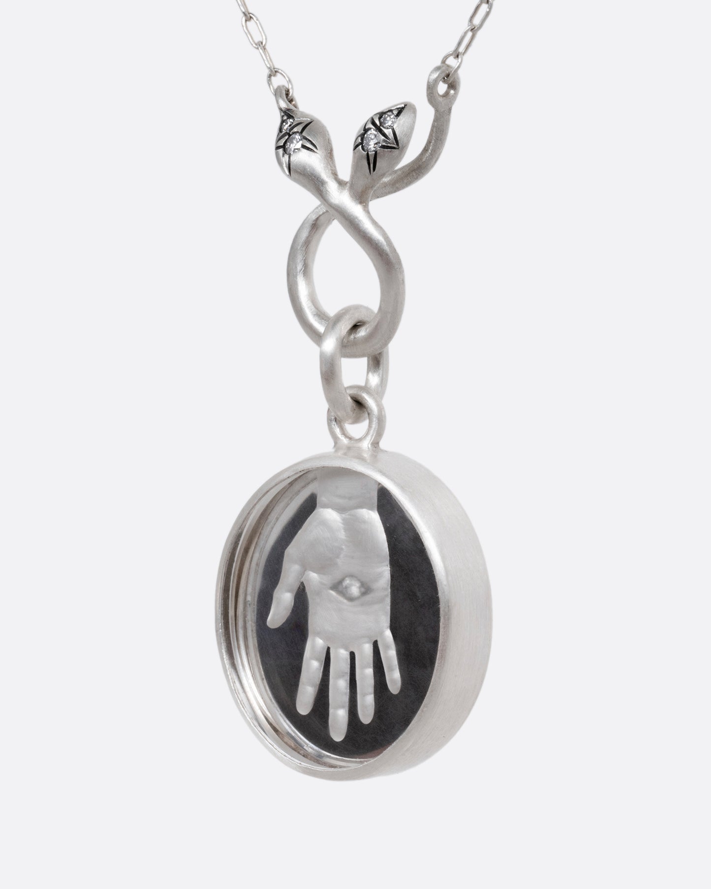 Quartz Hand Intaglio Pendant Necklace