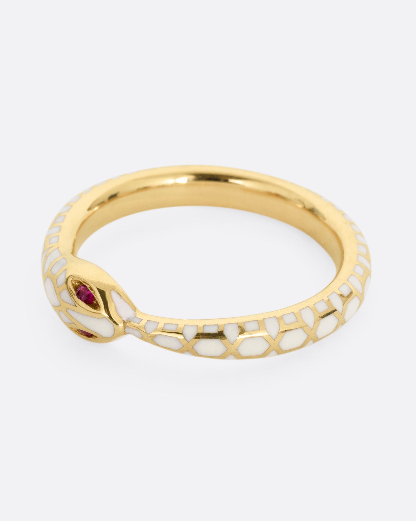 Emerald Eyed Ouroboros Enamel Ring