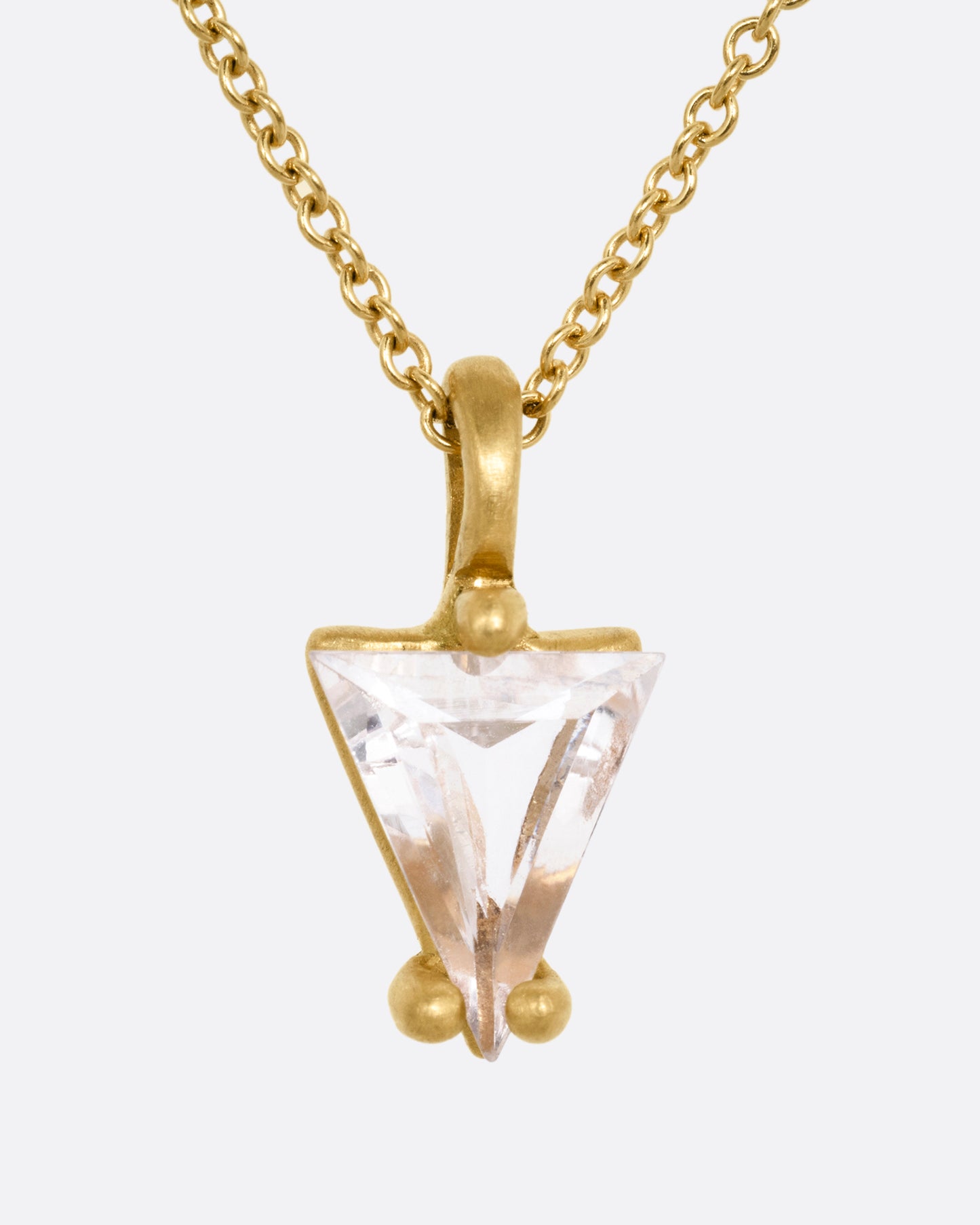 Triangular Morganite Pendant Necklace