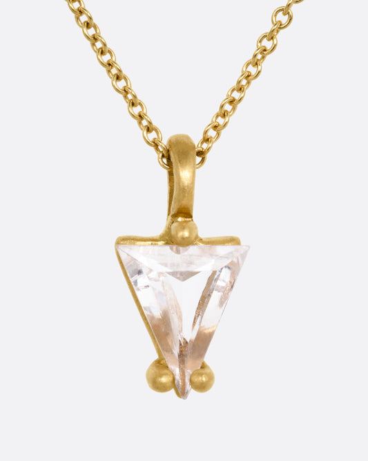 Triangular Morganite Pendant Necklace
