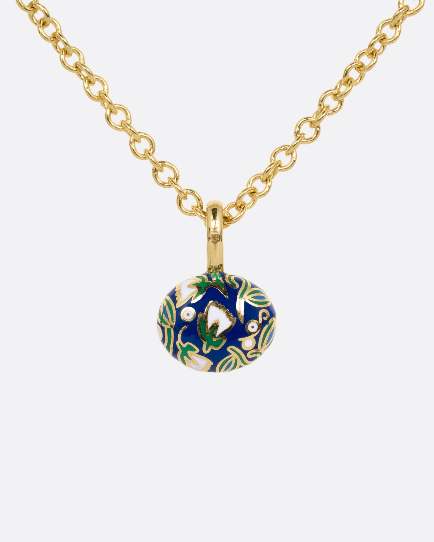 Emerald and Enamel Pendant Necklace