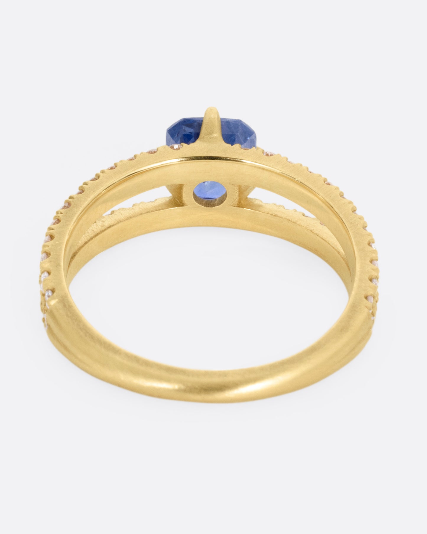 Split Shank Ceylon Sapphire and Diamond Band