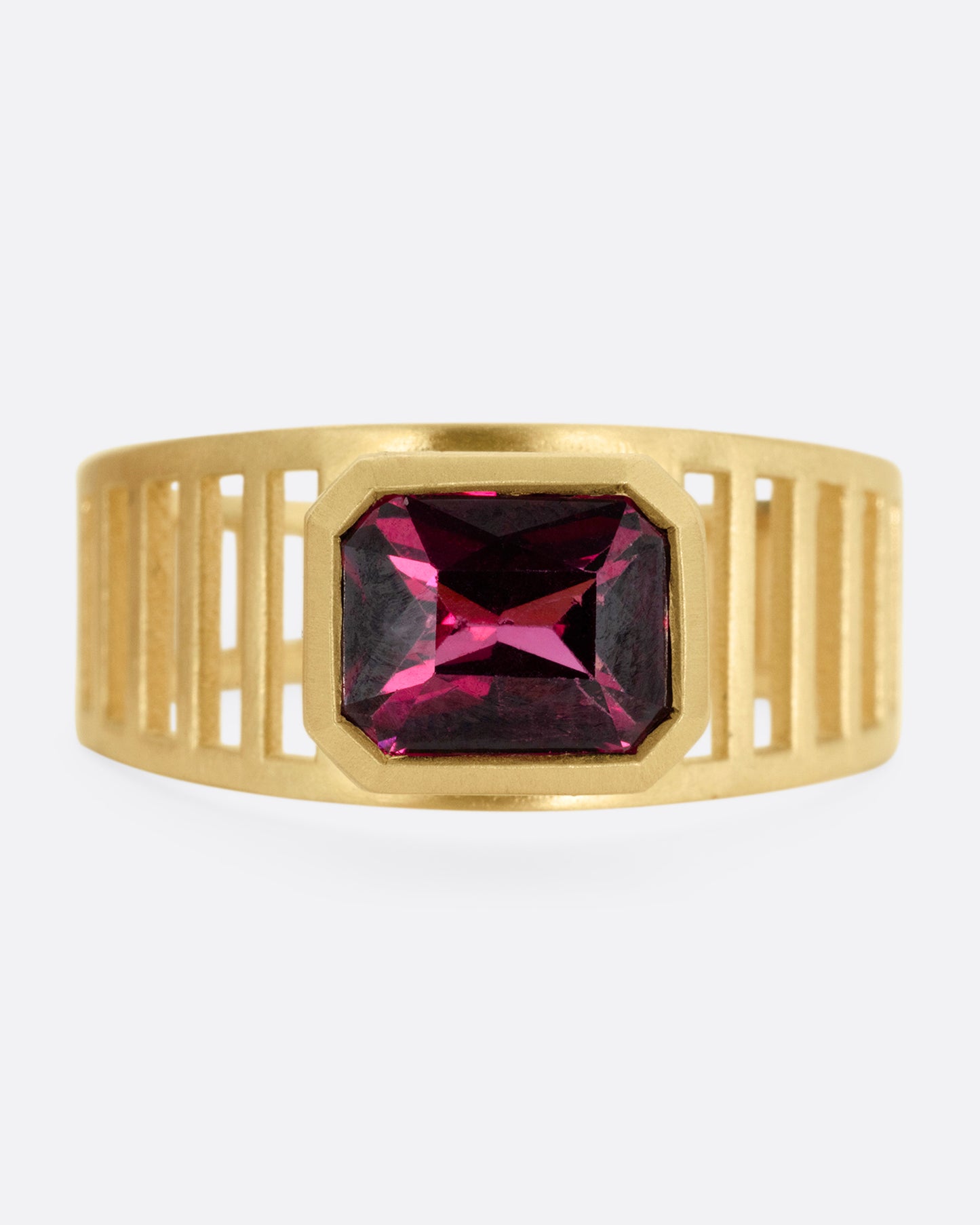 Rhodolite Garnet Cage Ring