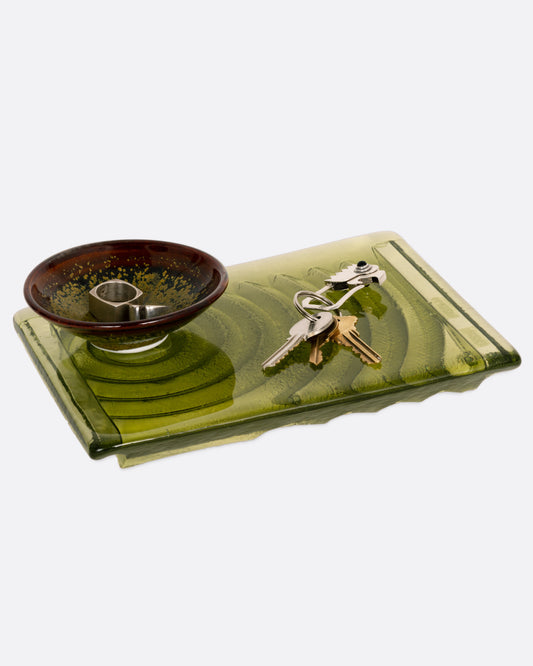 Green Glass Tray