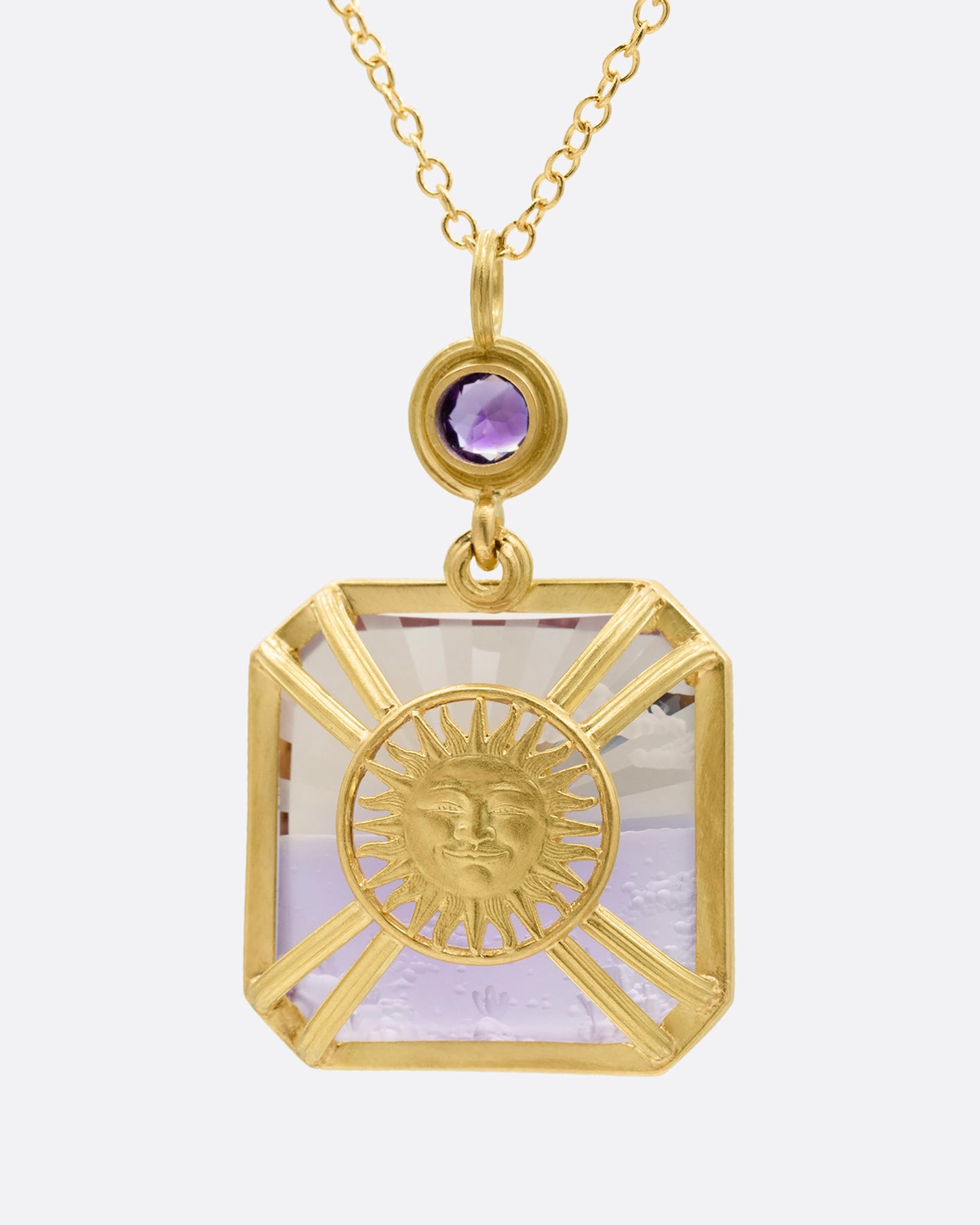 Ametrine Sunset Intaglio Pendant Necklace