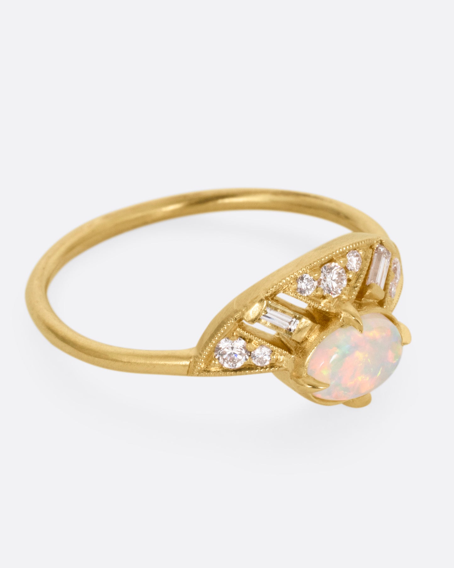 Opal and Diamond Leanne Ring