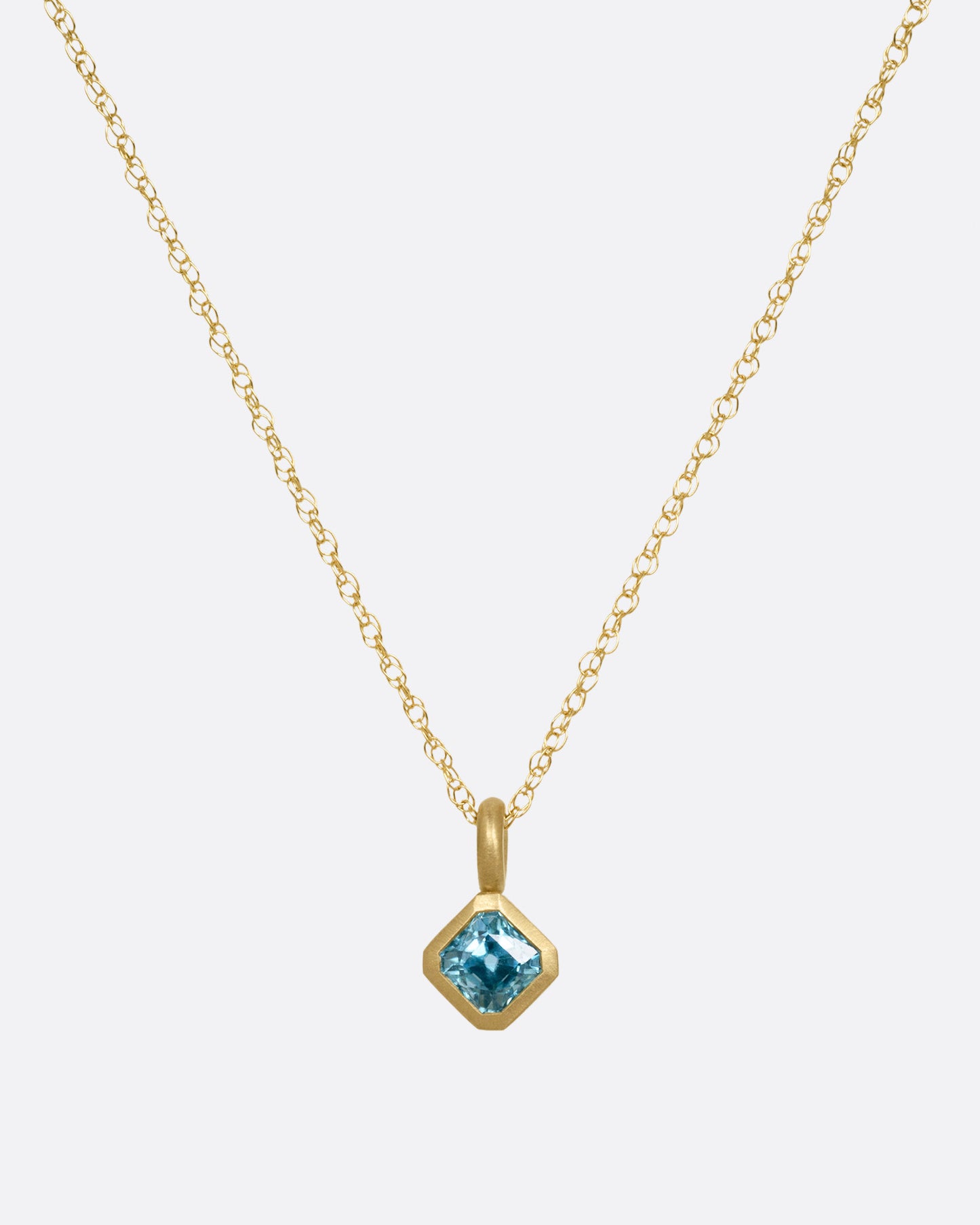 Zircon Offset Petite Pendant Necklace