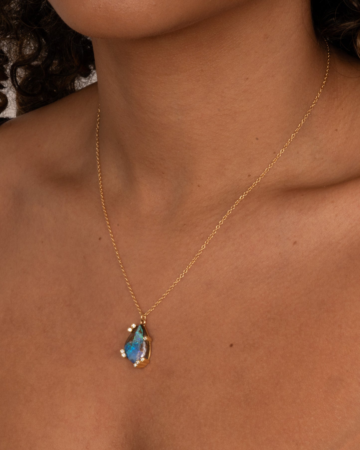 Boulder Opal Anemone Necklace