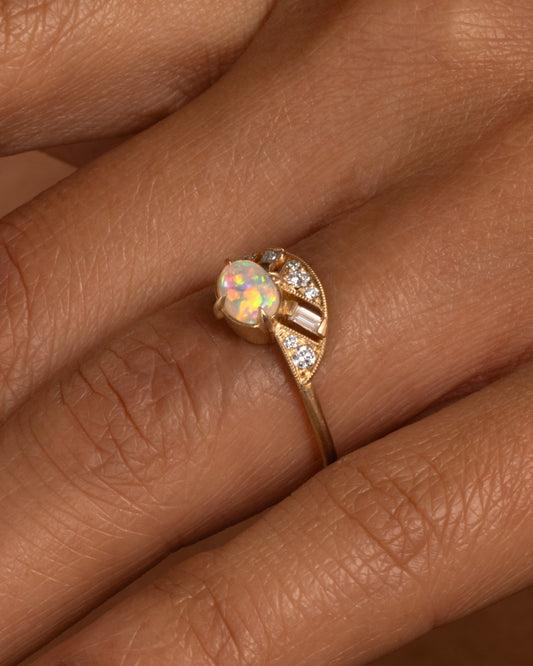Opal and Diamond Leanne Ring