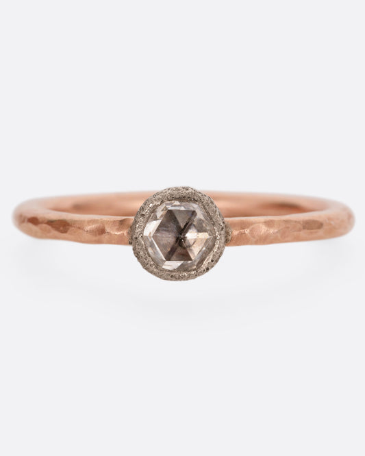 Rose and White Gold Diamond Ring