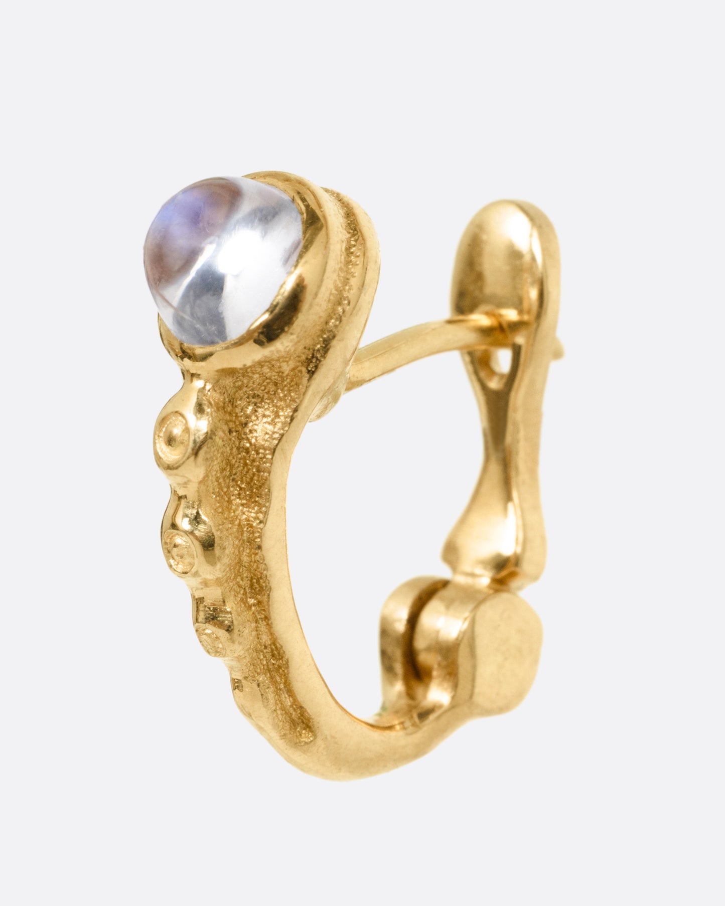 Granulated Moonstone Huggie Hoops