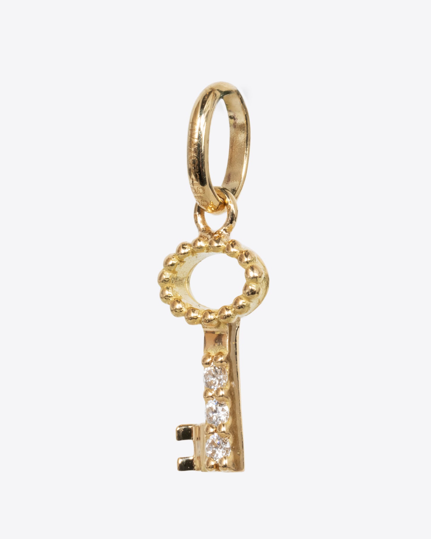 Diamond Key Charm Pendant