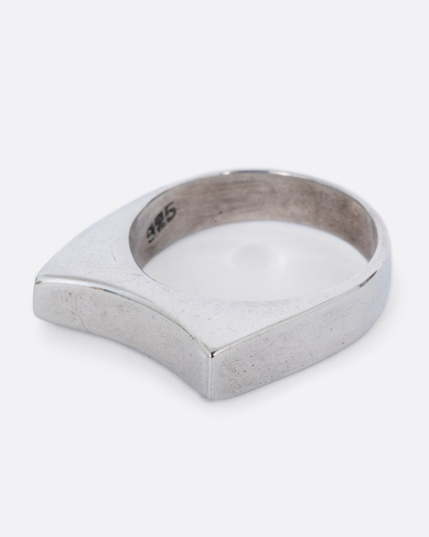 Concave Rectangular Signet Ring