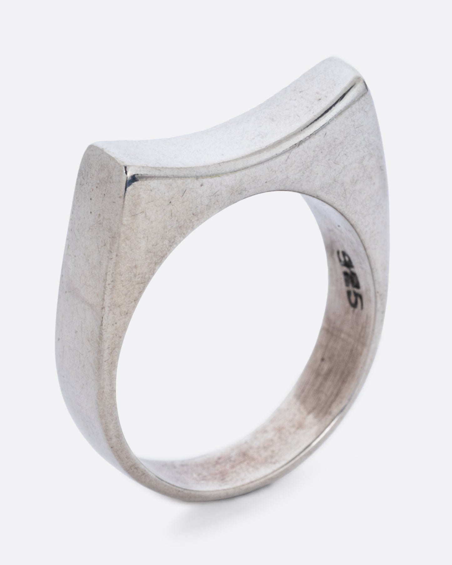 Concave Rectangular Signet Ring