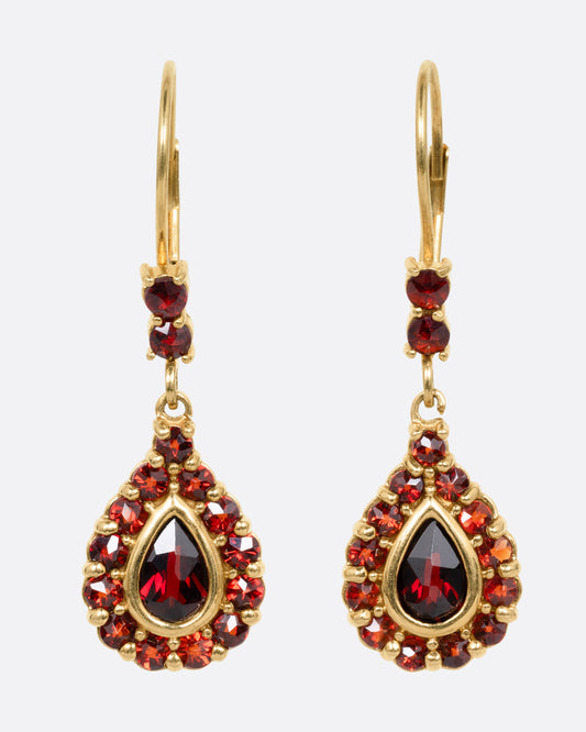 Garnet Drop Earrings
