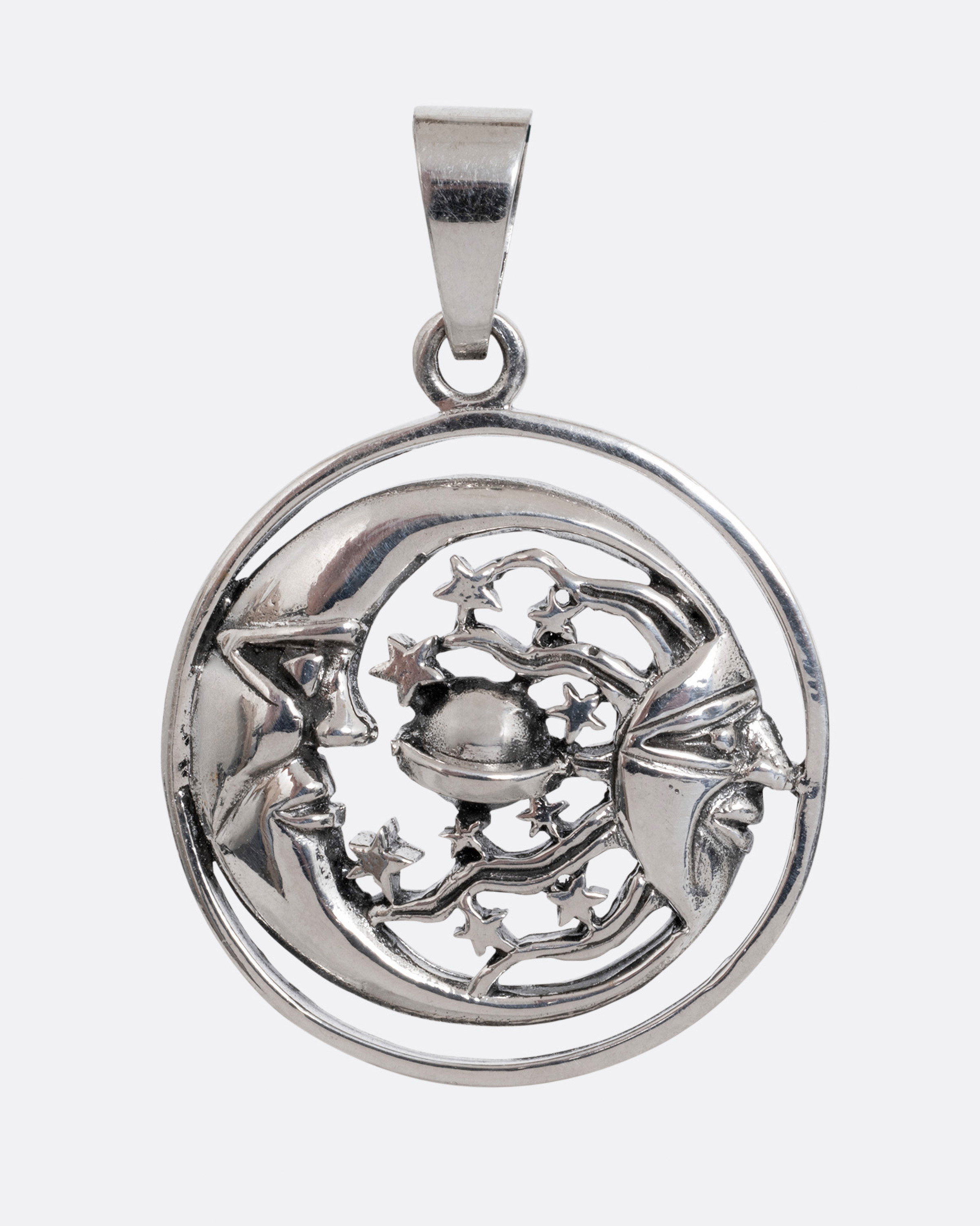 Moon, Stars and Saturn Pendant