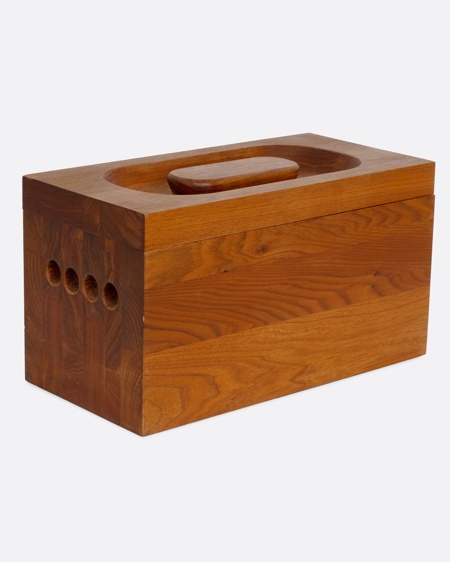 Teakwood Ice Bucket and Tongs