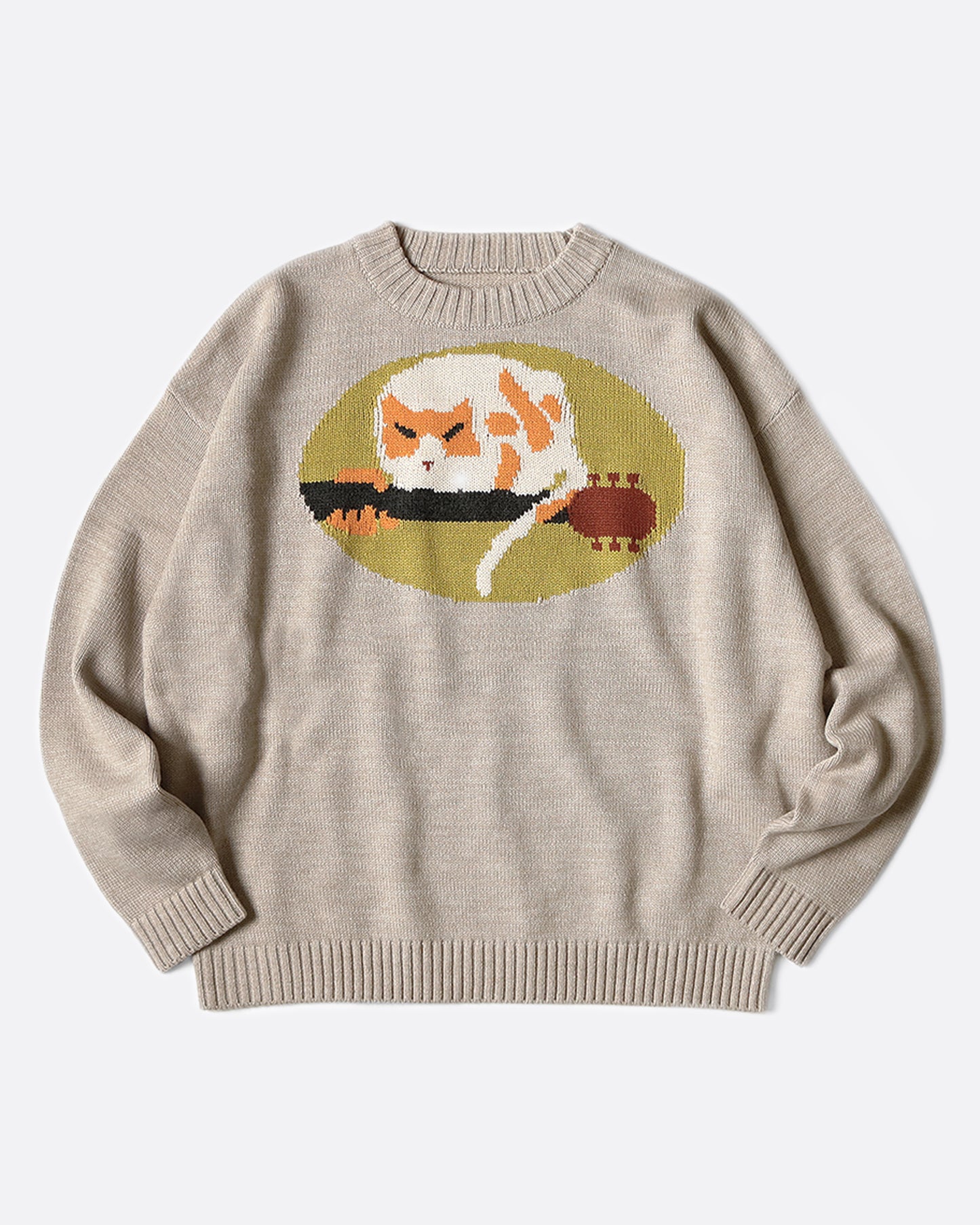 A 7g knit crewneck sweater with a design inspired by the Woodstock logo of 1969.